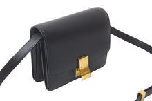 Load image into Gallery viewer, CELINE セリーヌ ショルダーバッグ クラシックボックススモール カーフスキン ブラック ゴールド金具 美品 中古 58526