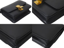 Load image into Gallery viewer, CELINE セリーヌ ショルダーバッグ クラシックボックススモール カーフスキン ブラック ゴールド金具 美品 中古 58526