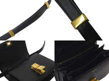Load image into Gallery viewer, CELINE セリーヌ ショルダーバッグ クラシックボックススモール カーフスキン ブラック ゴールド金具 美品 中古 58526