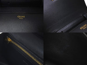 CELINE セリーヌ ショルダーバッグ クラシックボックススモール カーフスキン ブラック ゴールド金具 美品 中古 58526