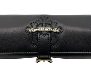 極美品 CHROME HEARTS クロムハーツ ウォッチケース ジュエリーロール スクロールラベル セメタリークロス ブラック 中古 58658