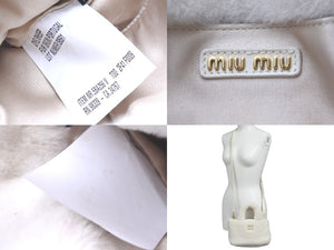 MIUMIU ミュウミュウ シープファー ハンドバッグ ホワイト BA256_2F41_F0009_V_TOO ゴールド金具 美品 中古 58664