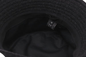 極美品 PRADA プラダ バケットハット ウール ロゴ 14038 2HC137 1UMT ダークグレー トライアングルロゴ サイズM 中古 58665
