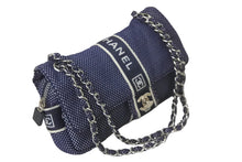 Load image into Gallery viewer, CHANEL シャネル チェーンショルダーバッグ スポーツライン ココマーク 9番台 2005年 ファブリック ネイビー 美品 中古 58676