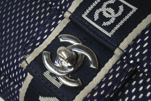 CHANEL シャネル チェーンショルダーバッグ スポーツライン ココマーク 9番台 2005年 ファブリック ネイビー 美品 中古 58676