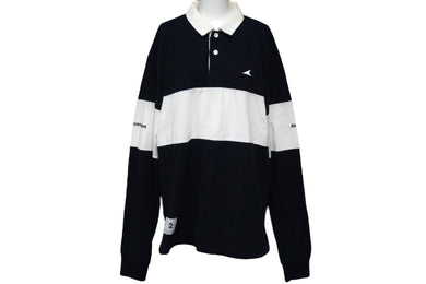 DESCENDANT ディセダント 長袖Ｔシャツ パドル ポロシャツ 18SS サイズ2 ホワイト ネイビー 181ATDS-CSM09 美品 中古 58728