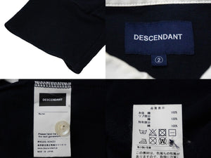 DESCENDANT ディセダント 長袖Ｔシャツ パドル ポロシャツ 18SS サイズ2 ホワイト ネイビー 181ATDS-CSM09 美品 中古 58728
