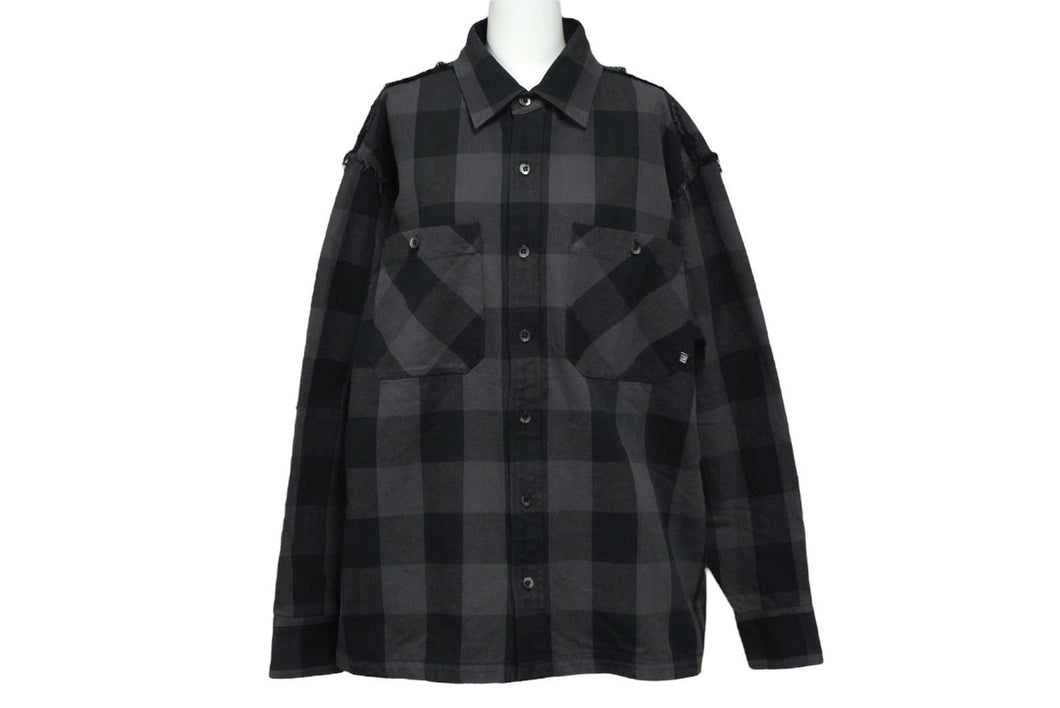 FORTY PERCENTS AGAINST RIGHTS フォーティーパーセントアゲインストライツ 長袖シャツ チェック コットン ブラック 美品中古 58733