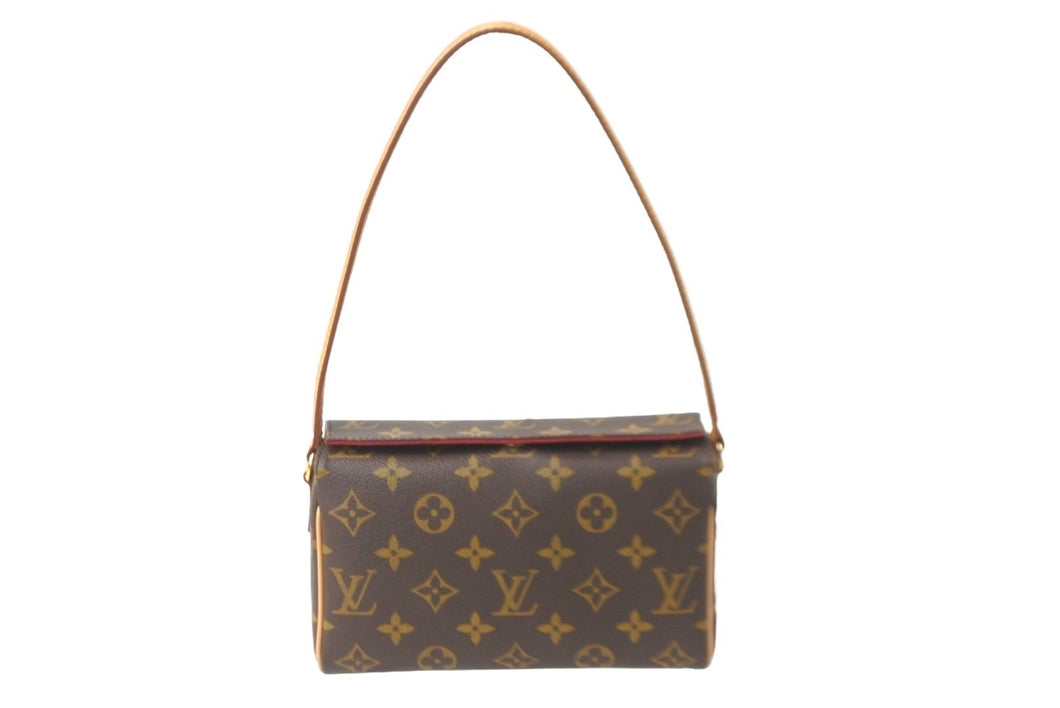 新品同様 LOUIS VUITTON ルイ・ヴィトン ショルダーバッグ レシタル M51900 モノグラム PVC ブラウン ゴールド金具 中古 58745