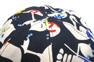 CHANEL シャネル ハット 帽子 アニマル柄 ココマーク ブラック マルチカラー コットン サイズ57 中古 58755