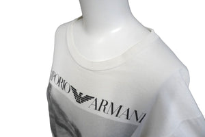 Emporio Armani エンポリオ アルマーニ 90s フォト 半袖Ｔシャツ ホワイト ロゴ ブブルース ウェーバー サイズL 良品 中古 58764