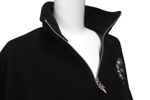 Load image into Gallery viewer, CHROME HEARTS クロムハーツ ダガーハーフジップ フリース ジャケット スウェット Y NOT ブラック サイズM 美品 中古 58806