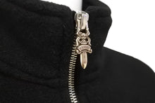 Load image into Gallery viewer, CHROME HEARTS クロムハーツ ダガーハーフジップ フリース ジャケット スウェット Y NOT ブラック サイズM 美品 中古 58806