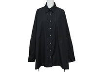 Load image into Gallery viewer, 新品未使用 CHROME HEARTS クロムハーツ MAHAL KITA オーバーサイズ 長袖シャツ ブラック シルバー925 クロスパッチ S 中古 58822