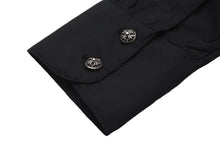 Load image into Gallery viewer, 新品未使用 CHROME HEARTS クロムハーツ MAHAL KITA オーバーサイズ 長袖シャツ ブラック シルバー925 クロスパッチ S 中古 58822