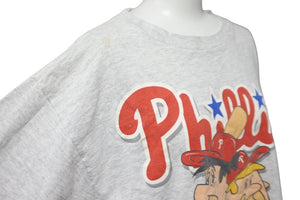 MLB Philadelphia Phillies フィラデルフィア フィリーズ 半袖Ｔシャツ ヴィンテージ 野球 グレー コットン サイズL 中古 58826