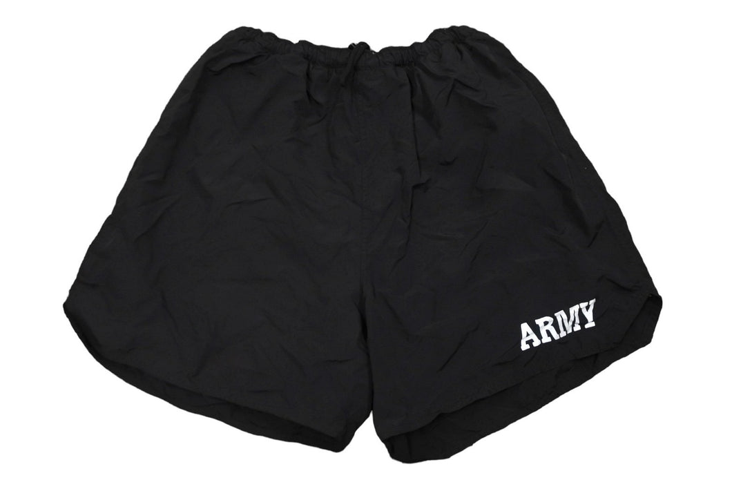 U.S.ARMY IPFU TRAINING トレーニングショーツ ミリタリー 米軍 デッドストック ブラック ナイロン サイズL 美品 中古 58827