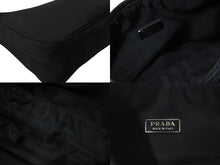 画像をギャラリービューアに読み込む, 極美品 PRADA プラダ ホーボー ハンドバッグ ナイロン ワンショルダー ミニバッグ MV515 ブラック 中古 58846 ロゴ