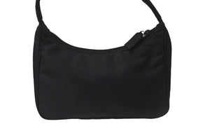 極美品 PRADA プラダ ホーボー ハンドバッグ ナイロン ワンショルダー ミニバッグ MV515 ブラック 中古 58846 ロゴ