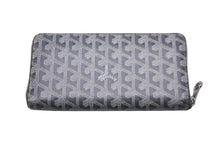 Load image into Gallery viewer, GOYARD ゴヤール 長財布 ラウンドファスナー マティニョンGM ヘリンボーン イニシャル入り グレー CHN120170 美品 中古 58876