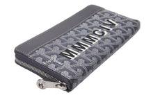 Load image into Gallery viewer, GOYARD ゴヤール 長財布 ラウンドファスナー マティニョンGM ヘリンボーン イニシャル入り グレー CHN120170 美品 中古 58876