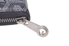 Load image into Gallery viewer, GOYARD ゴヤール 長財布 ラウンドファスナー マティニョンGM ヘリンボーン イニシャル入り グレー CHN120170 美品 中古 58876