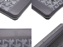 Load image into Gallery viewer, GOYARD ゴヤール 長財布 ラウンドファスナー マティニョンGM ヘリンボーン イニシャル入り グレー CHN120170 美品 中古 58876