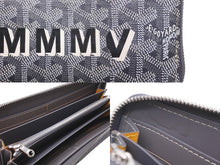 Load image into Gallery viewer, GOYARD ゴヤール 長財布 ラウンドファスナー マティニョンGM ヘリンボーン イニシャル入り グレー CHN120170 美品 中古 58876