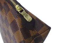 Load image into Gallery viewer, LOUIS VUITTON ルイヴィトン ポーチ N47516 ダミエ ポシェット コスメティック ブラウン ゴールド金具 美品 中古 58881