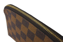 Load image into Gallery viewer, LOUIS VUITTON ルイヴィトン ポーチ N47516 ダミエ ポシェット コスメティック ブラウン ゴールド金具 美品 中古 58881