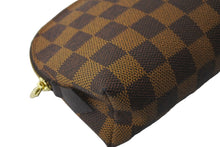 Load image into Gallery viewer, LOUIS VUITTON ルイヴィトン ポーチ N47516 ダミエ ポシェット コスメティック ブラウン ゴールド金具 美品 中古 58881