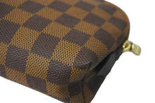 Load image into Gallery viewer, LOUIS VUITTON ルイヴィトン ポーチ N47516 ダミエ ポシェット コスメティック ブラウン ゴールド金具 美品 中古 58881