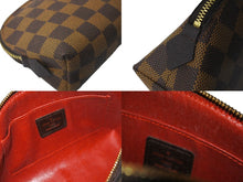 Load image into Gallery viewer, LOUIS VUITTON ルイヴィトン ポーチ N47516 ダミエ ポシェット コスメティック ブラウン ゴールド金具 美品 中古 58881