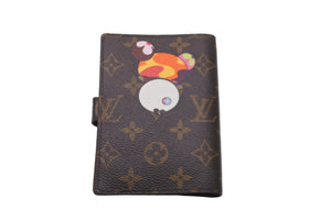 極美品 LOUIS VUITTON ルイヴィトン 手帳カバー アジェンダ PM モノグラムパンダ 村上隆 R20011 ブラウン 中古 58897