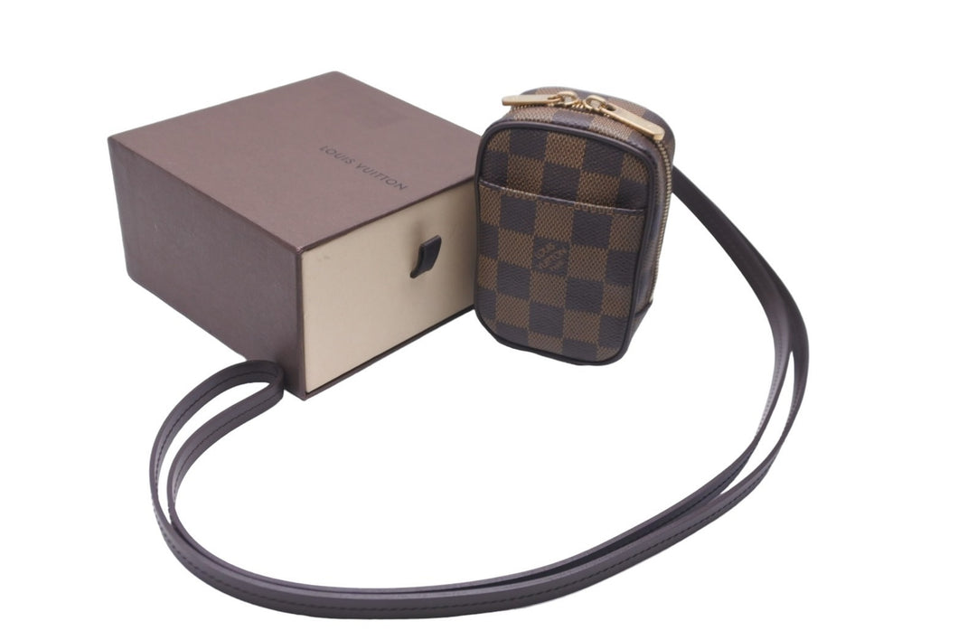 極美品 LOUIS VUITTON ルイヴィトン ポーチ テュイオカピPM ダミエ ブラウン N61738 ゴールド金具 中古 58899