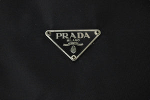 PRADA プラダ ハンドバッグ ワンショルダー ホーボー MV515 三角ロゴ ブラック シルバー金具 美品 中古 58931 