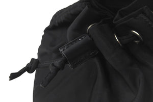 PRADA プラダ 巾着バッグ 巾着ポーチ ナイロンバッグ 小物入れ 三角ロゴプレート シルバー金具 MV369 ブラック 美品 中古 58937