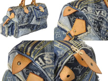 Load image into Gallery viewer, LOUIS VUITTON ルイヴィトン モノグラムデニム パッチワーク スピーディ30 ハンドバッグ ブルー M95380 美品 中古 58969