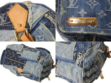 Load image into Gallery viewer, LOUIS VUITTON ルイヴィトン モノグラムデニム パッチワーク スピーディ30 ハンドバッグ ブルー M95380 美品 中古 58969