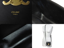 Load image into Gallery viewer, CELINE セリーヌ ショルダーバッグ ミニ クロード ブラック シャイニーカーフスキン 10I513DPV ゴールド金具 美品 中古 58973
