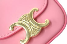 Load image into Gallery viewer, 極美品 CELINE セリーヌ ショルダーバッグ ミニ クロード ピンク シャイニーカーフスキン 10I513DPV ゴールド金具 中古 4c058451