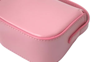 極美品 CELINE セリーヌ ショルダーバッグ ミニ クロード ピンク シャイニーカーフスキン 10I513DPV ゴールド金具 中古 4c058451