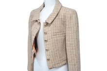 Load image into Gallery viewer, CHANEL シャネル ジャケット 01A ピンク ベージュ ツイード ココマークボタン P18602W02838 サイズ38 美品 中古 58983