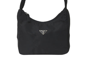PRADA プラダショルダーバッグ プラダスポーツ アクセサリーポーチ 三角ロゴプレート MV515 ナイロン ブラック 美品 中古 59023 