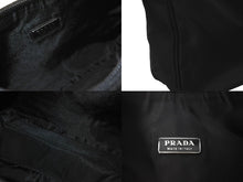 画像をギャラリービューアに読み込む, PRADA プラダショルダーバッグ プラダスポーツ アクセサリーポーチ 三角ロゴプレート MV515 ナイロン ブラック 美品 中古 59023 