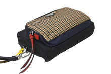Load image into Gallery viewer, PRADA プラダ クラッチバッグ ポーチ 三角ロゴプレート リストレット付き 千鳥 ブラック ブラウン ナイロン 2NE012 美品 中古 59027
