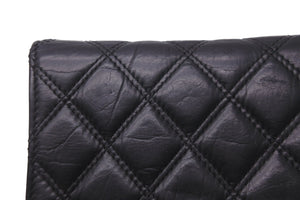 CHANEL シャネル 長財布 マトラッセ パリニューヨークライン 10番台 2006年 カーフスキン ブラック シルバー金具 美品 中古 59036