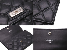 Load image into Gallery viewer, CHANEL シャネル 長財布 マトラッセ パリニューヨークライン 10番台 2006年 カーフスキン ブラック シルバー金具 美品 中古 59036