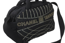Load image into Gallery viewer, CHANEL シャネル スポーツライン ボストンバッグ 10番台 ナイロン ブラック ブラック シルバー 良品 中古 59066