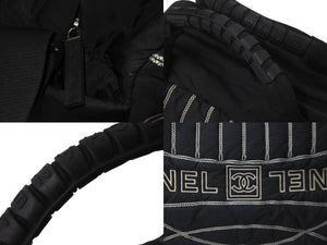 CHANEL シャネル スポーツライン ボストンバッグ 10番台 ナイロン ブラック ブラック シルバー 良品 中古 59066